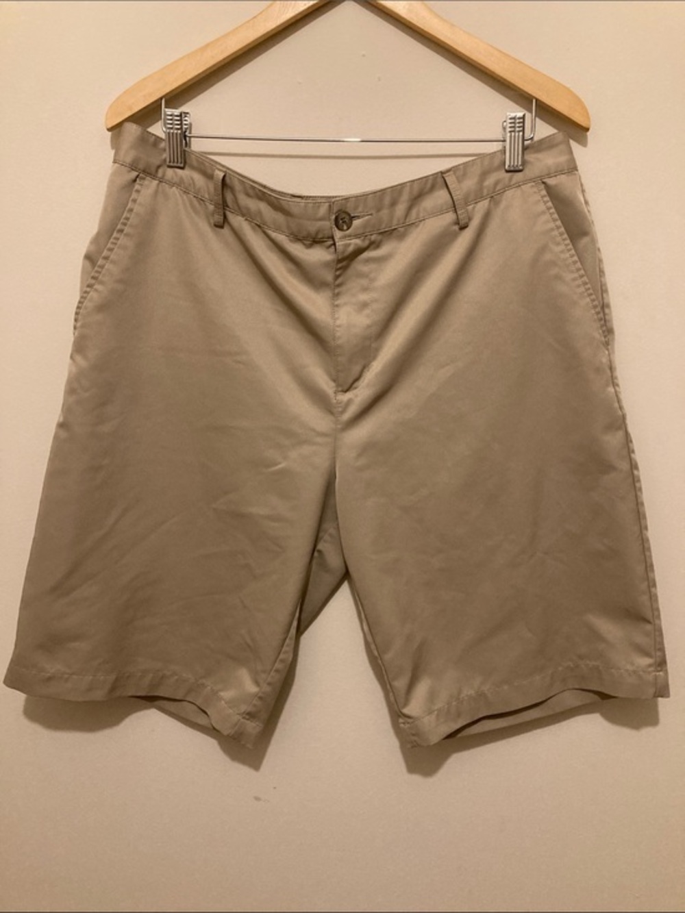 Adidas Climateline Men's Classic Khaki Shorts - Lightweight Everyday Shorts 11in